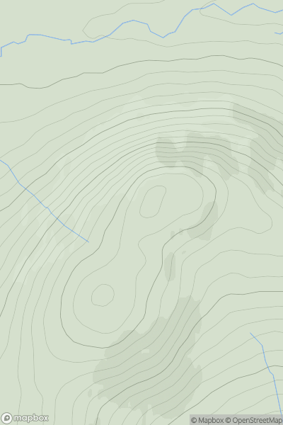 Thumbnail image for Glas Mheall Mor [Loch Ericht to Glen Tromie & Glen Garry] [NN563673] showing contour plot for surrounding peak